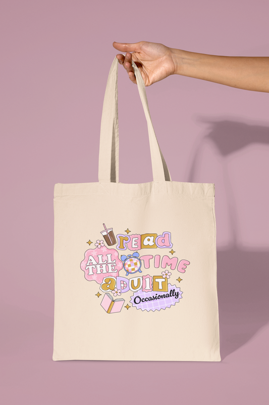 Read All The Time Adult Occasionally Tote Bag