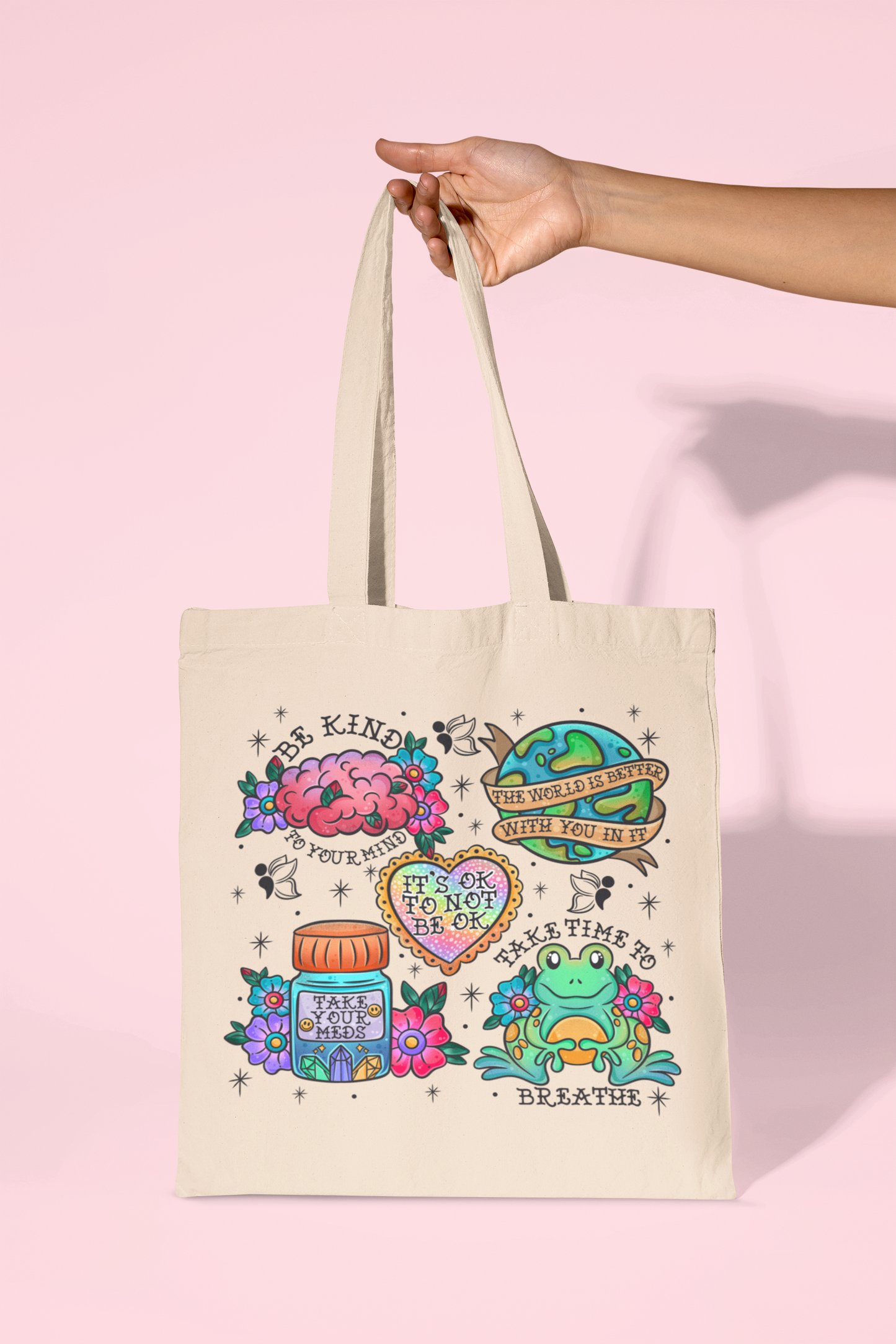 Mental Health Tattoo Tote Bag