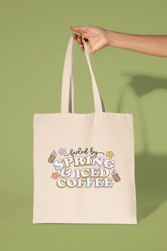 Fueled By Spring & Iced Coffee Tote Bag