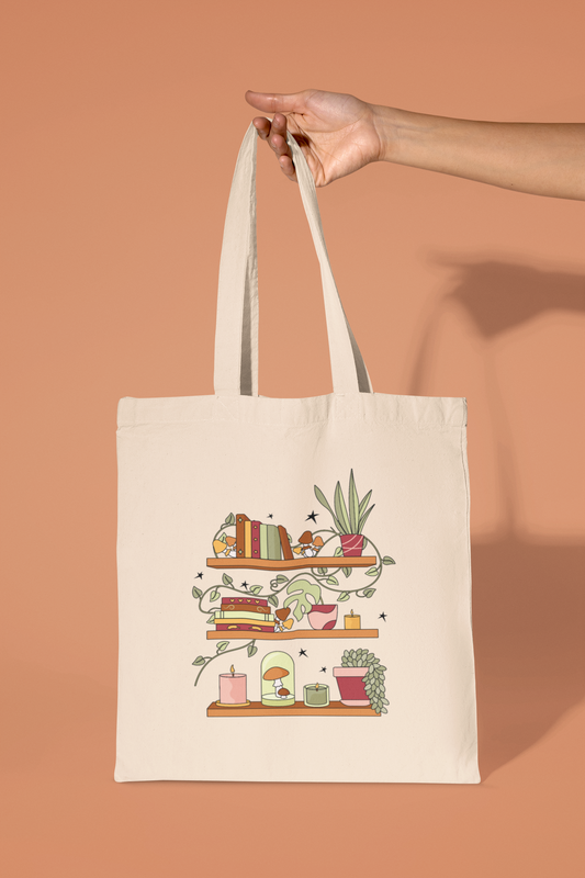Cottagecore Bookish Tote Bag