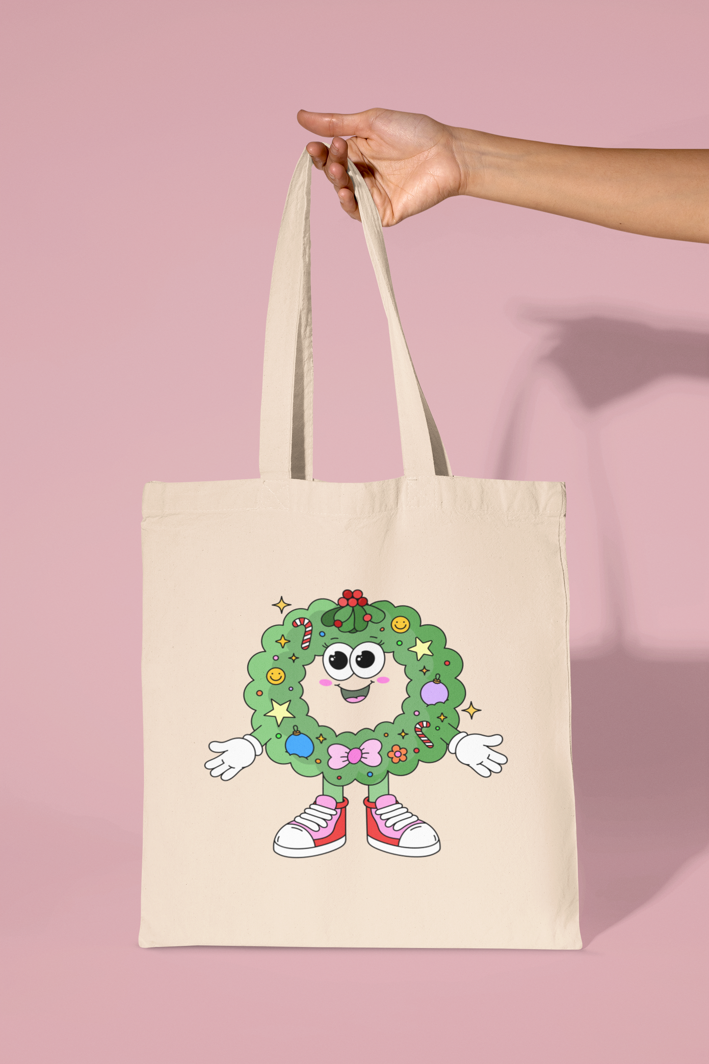 Retro Wreath Character Tote Bag