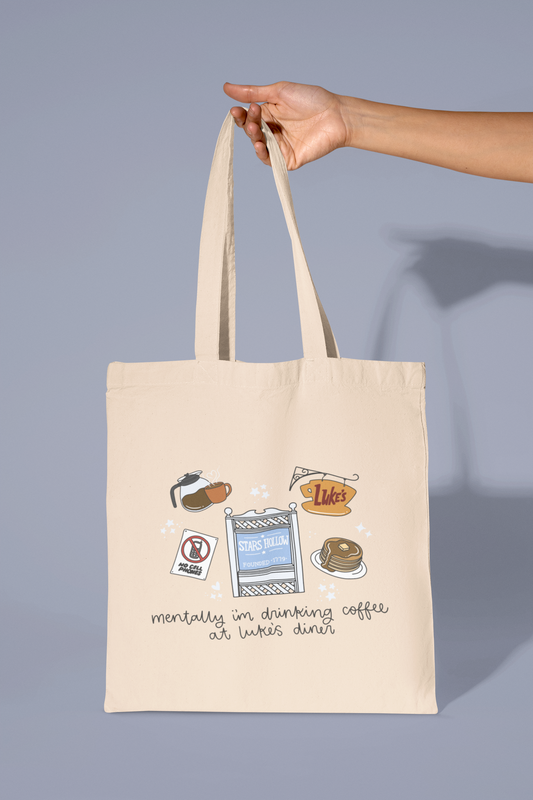 Mentally Im Drinking Coffee At Lukes Diner Tote Bag