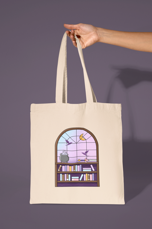 Fantasy Bookshelf Tote Bag
