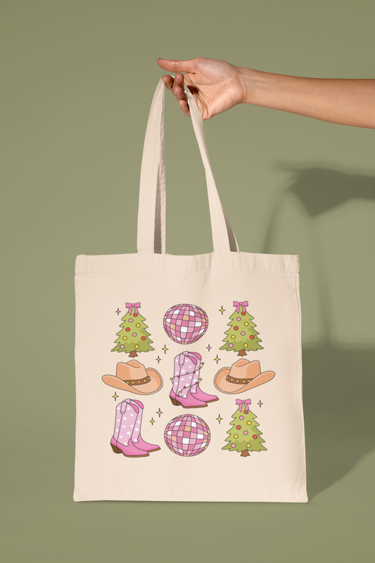 Cowgirl Christmas Vibes Tote Bag