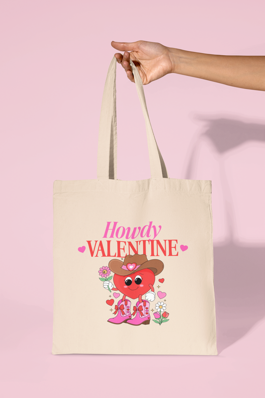 Howdy Valentine Heart Tote Bag