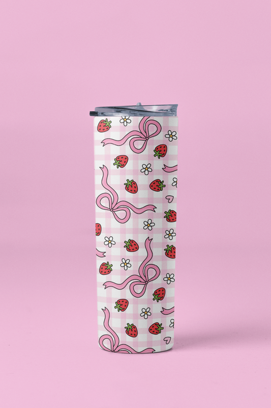 Strawberry Gingham Tumbler