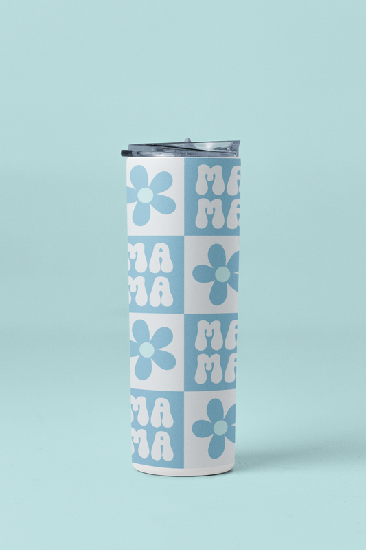 Blue Mama Checkered Daisy Tumbler