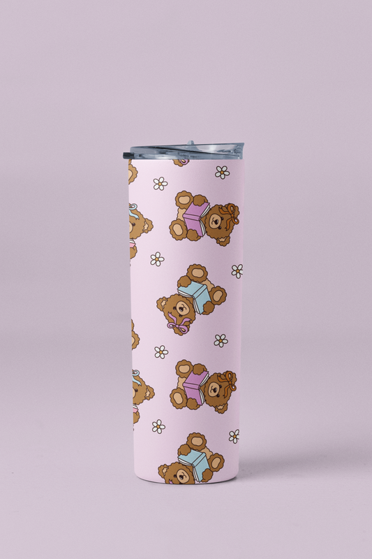 Cozy Bookish Bear Tumbler
