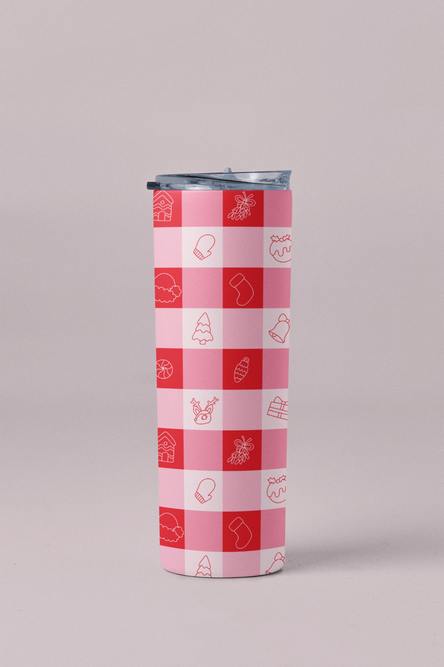 Christmas Icons Checkered Tumbler