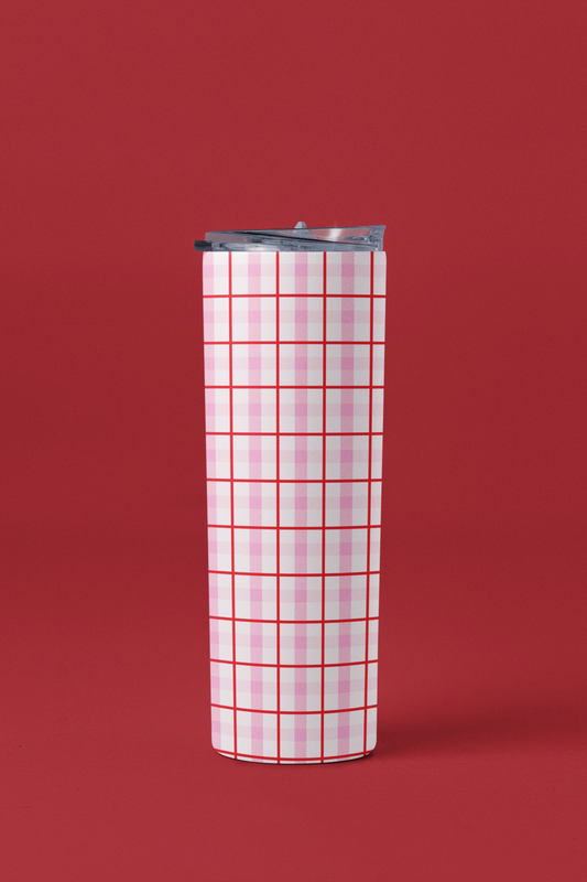 Pink Plaid Christmas Tumbler