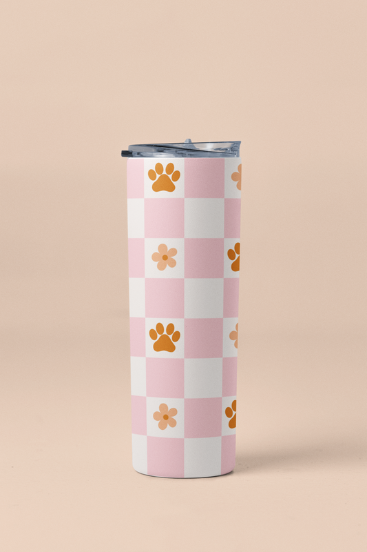 Checkered Paws Tumbler