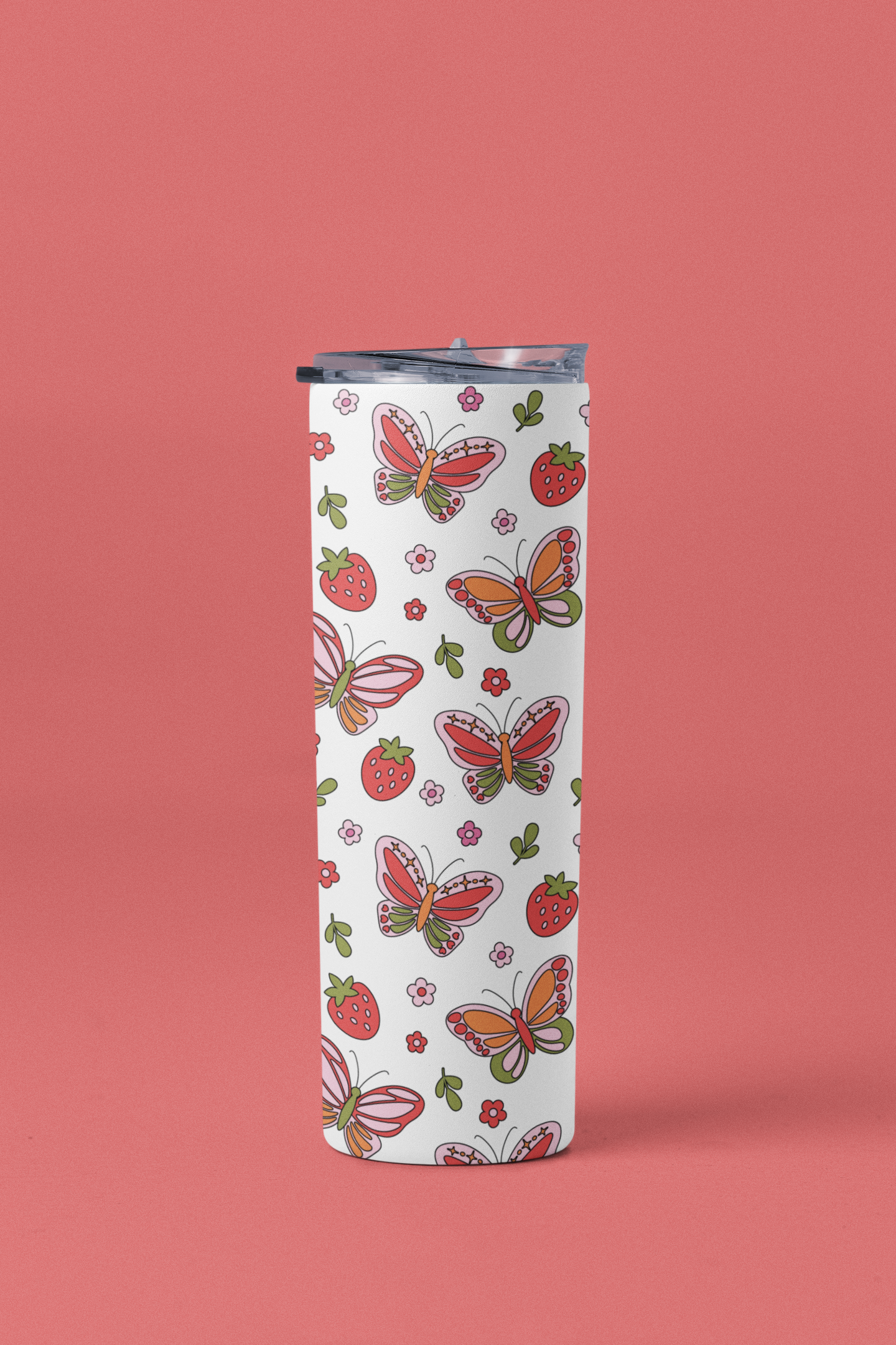 Butterflies & Strawberries Tumbler