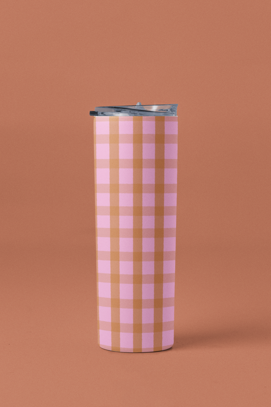 Pink Honey Gingham Tumbler