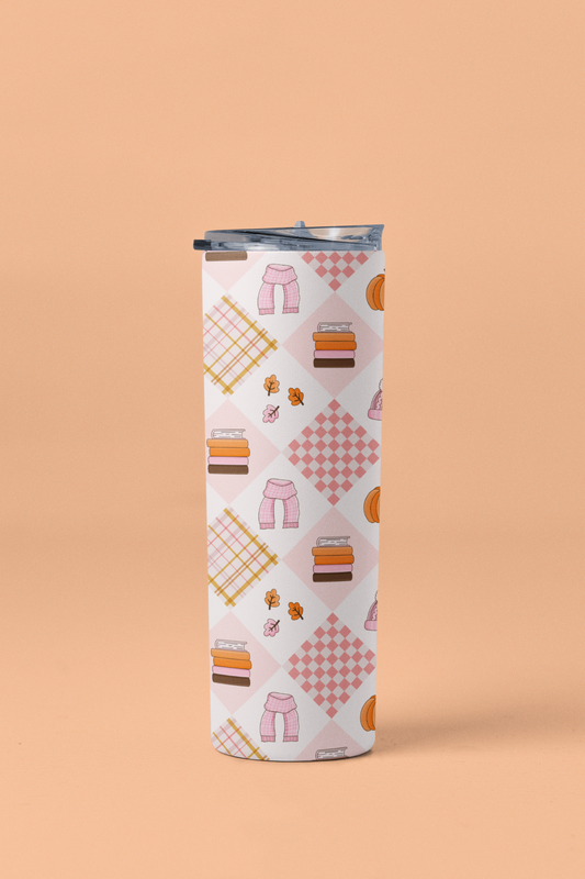 Cozy Fall Girlie Bookish Tumbler