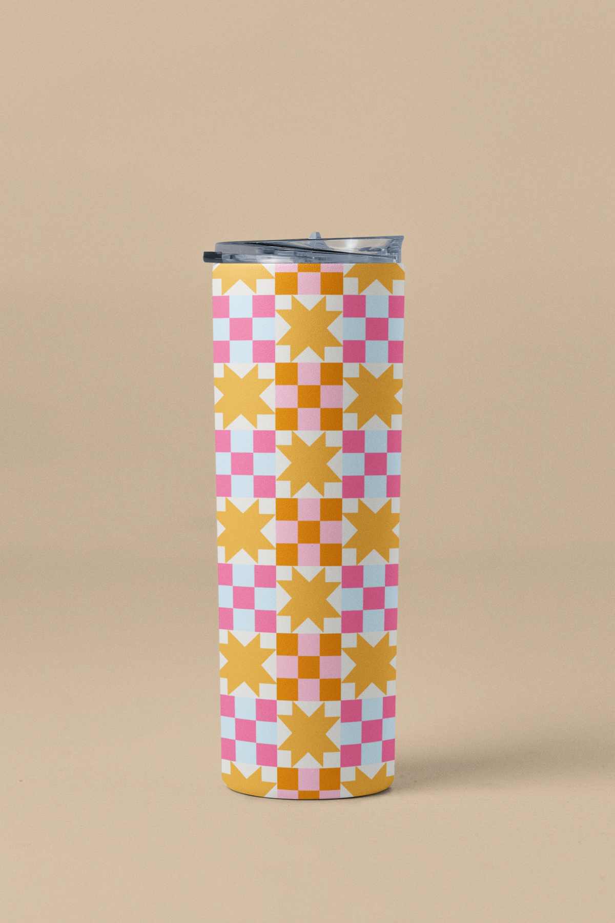 Orangey Quilt Tumbler