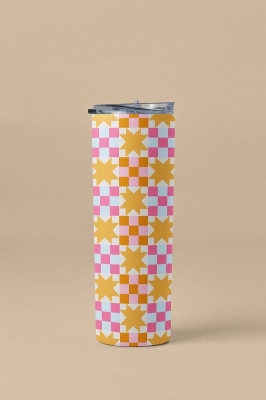Orangey Quilt Tumbler