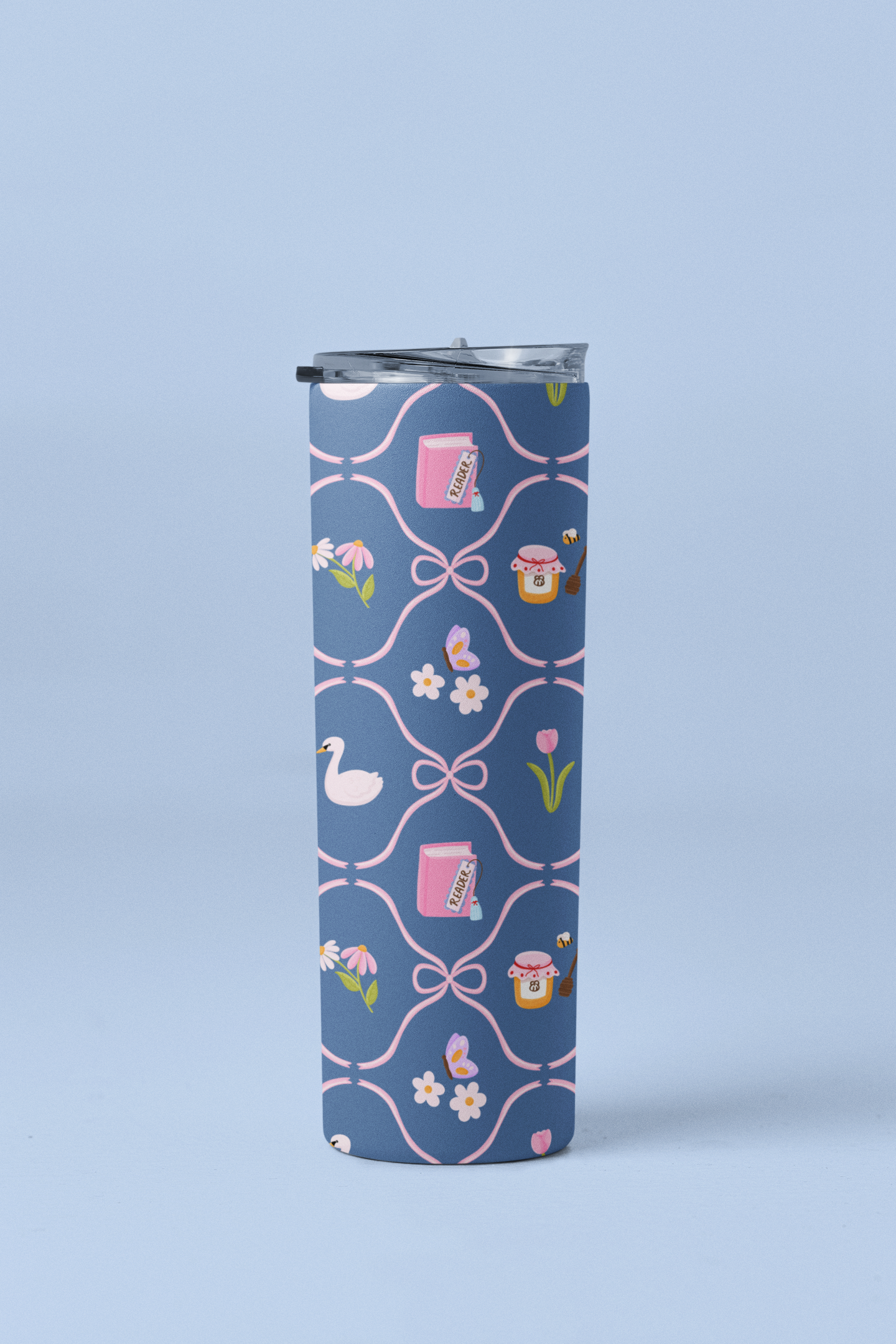 Spring Bookish Swan Tumbler