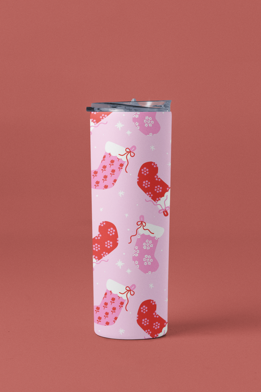 Pink Christmas Stockings Tumbler