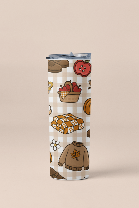 Fall Gingham Tumbler