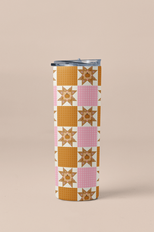 Fall Quilt Tumbler