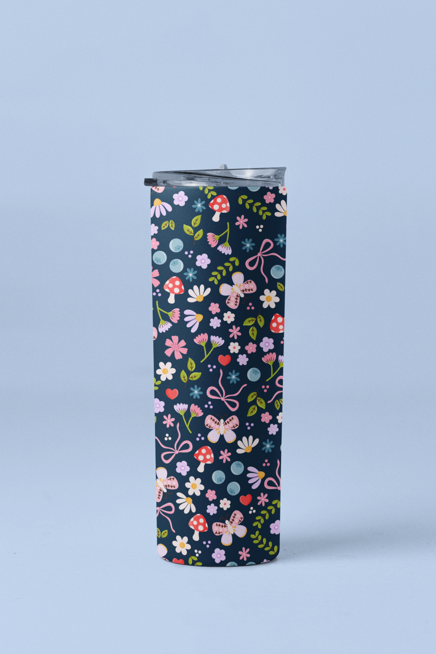 Spring Butterfly Mushroom Tumbler