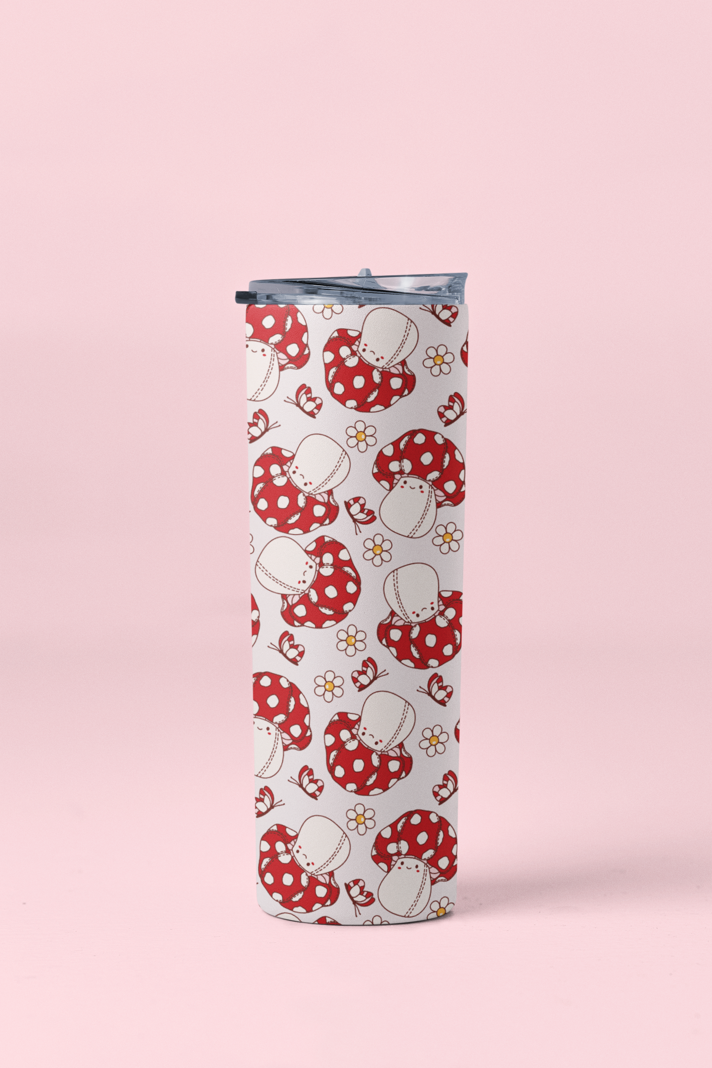 Plush Mushroom Daisy Tumbler