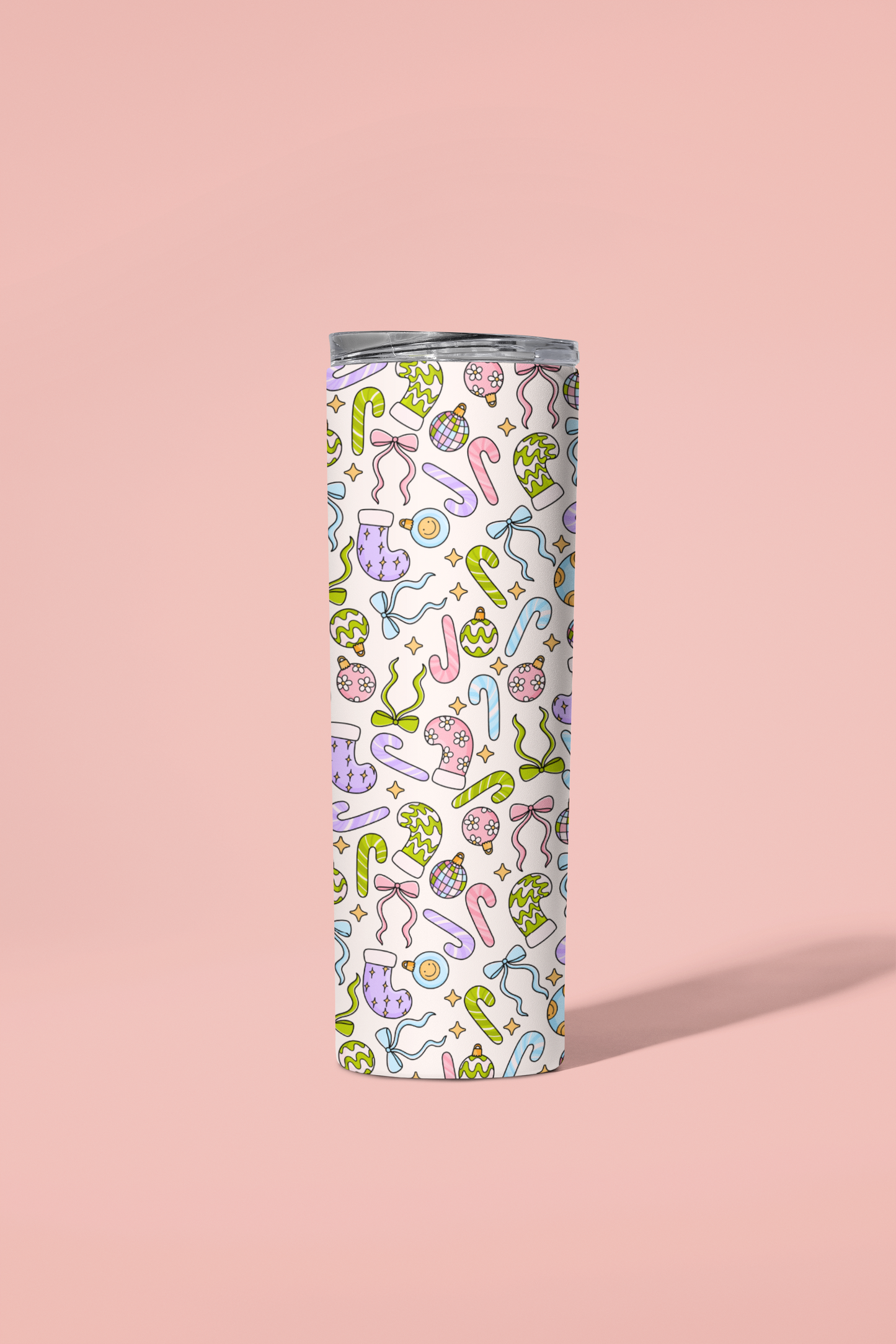 Pastel Groovy Christmas Tumbler or Flask