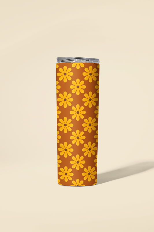 Retro Fall Sunflowers Tumbler or Flask