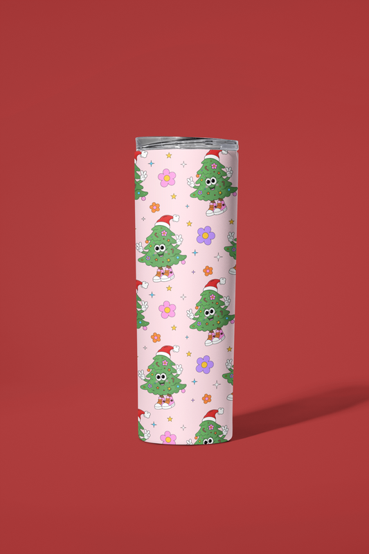 Retro Christmas Tree Character Tumbler or Flask