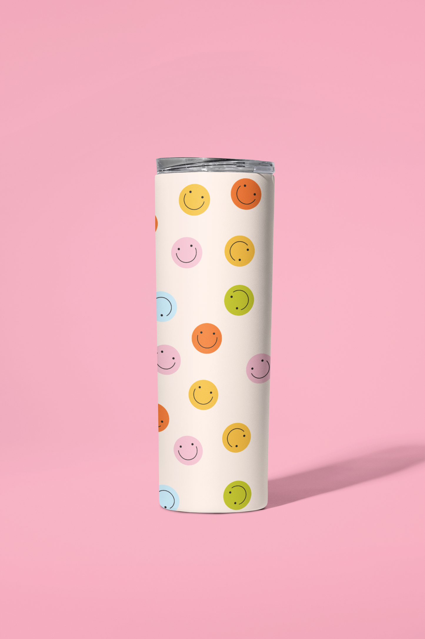 Colorful Happy Face Tumbler or Flask