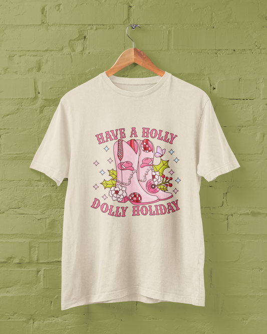 Have A Holly Dolly Holiday Graphic Top