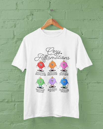 Cozy Affirmation Retro Ornaments Character Graphic Top