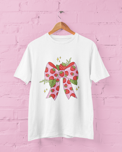 Strawberry Bow Graphic Top