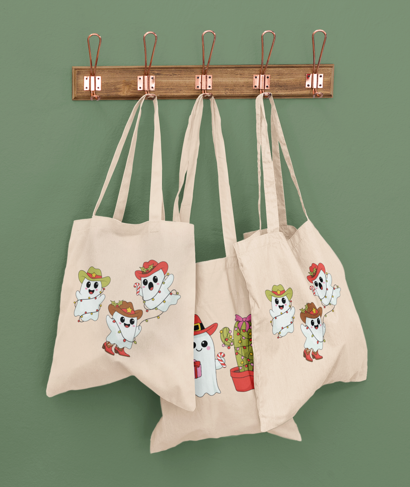 Cow-BOO Christmas Tote Bag