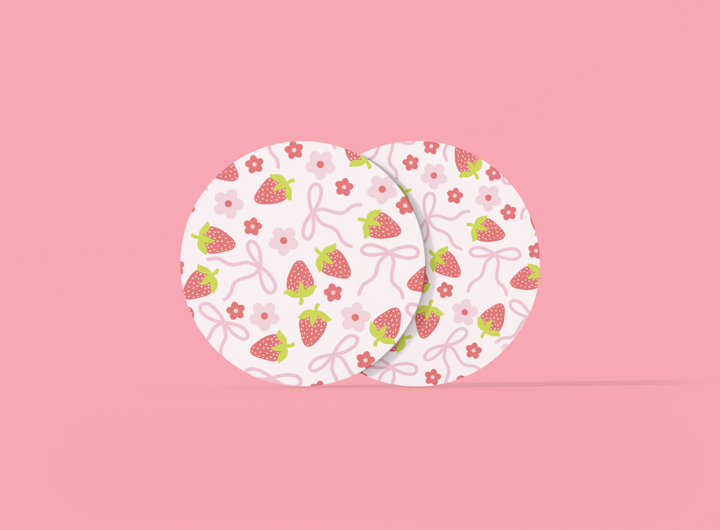 Strawberry Bows | Set of 2| Coasters