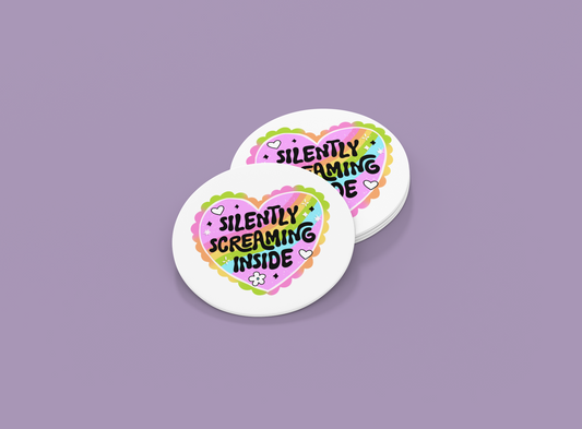 Silently Screaming Inside | Set of 2 | Coasters