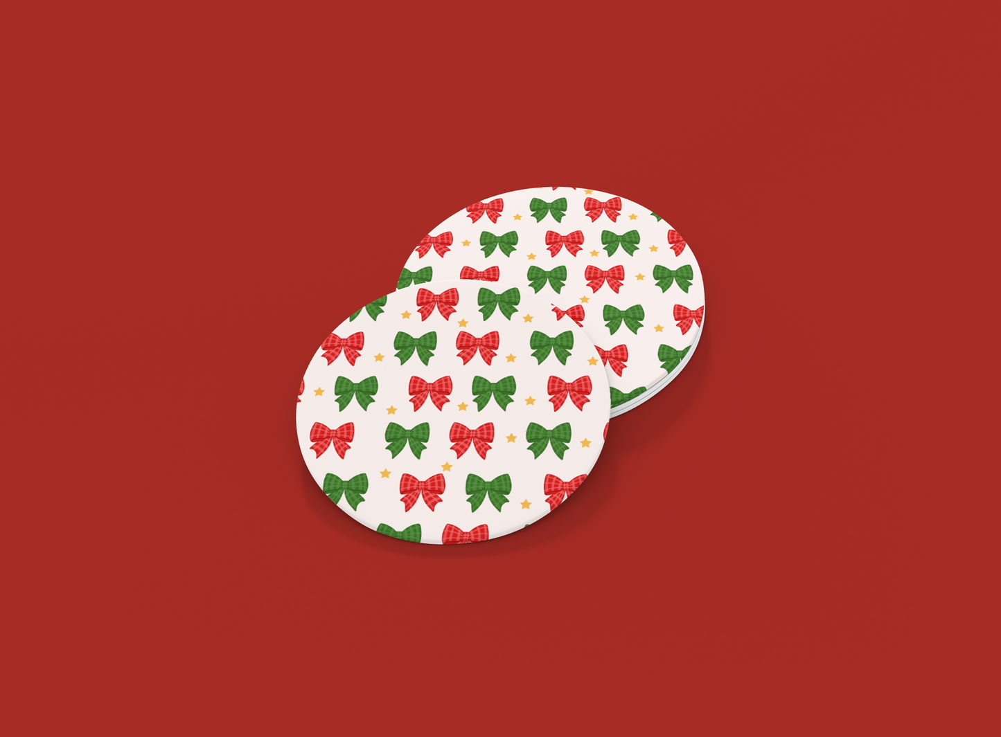 Christmas Bows | Set of 2 | Coasters