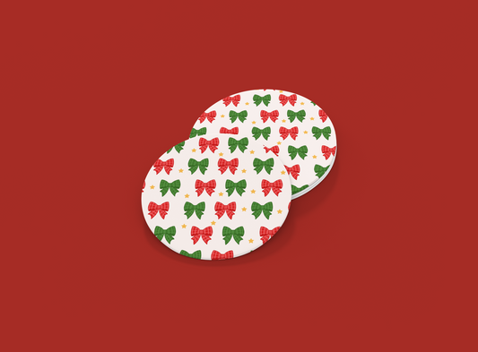 Christmas Bows | Set of 2 | Coasters