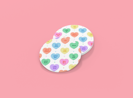 Convo Hearts | Sweet Or Sarcastic | Set of 2 | Coasters