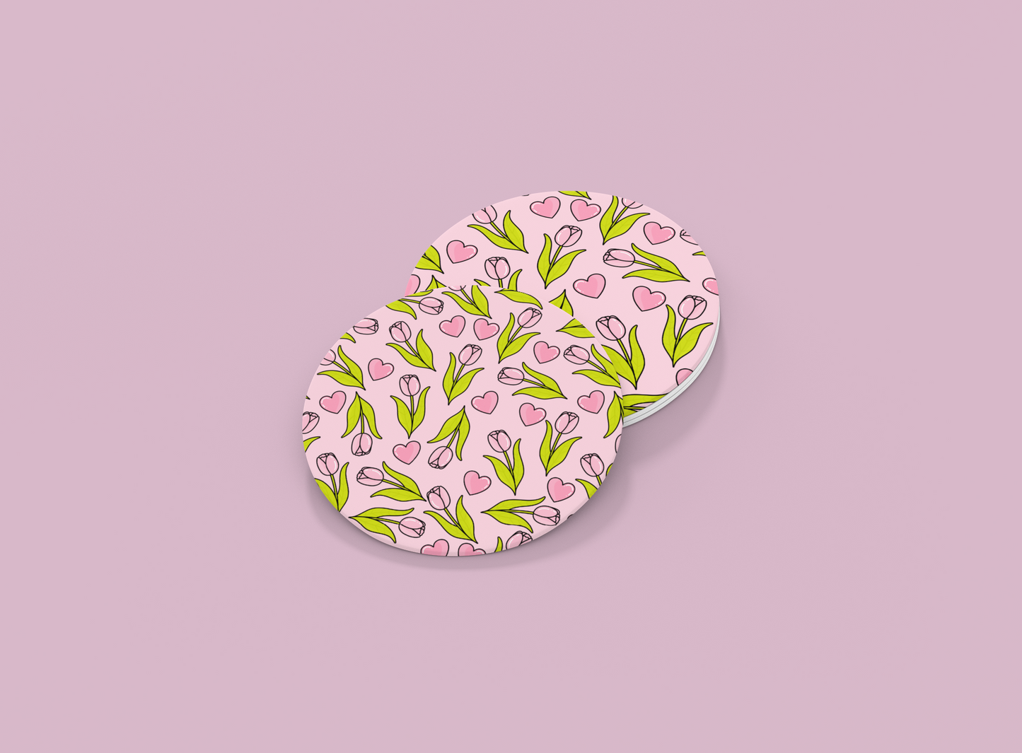 Tulips & Hearts | Set of 2 | Coasters