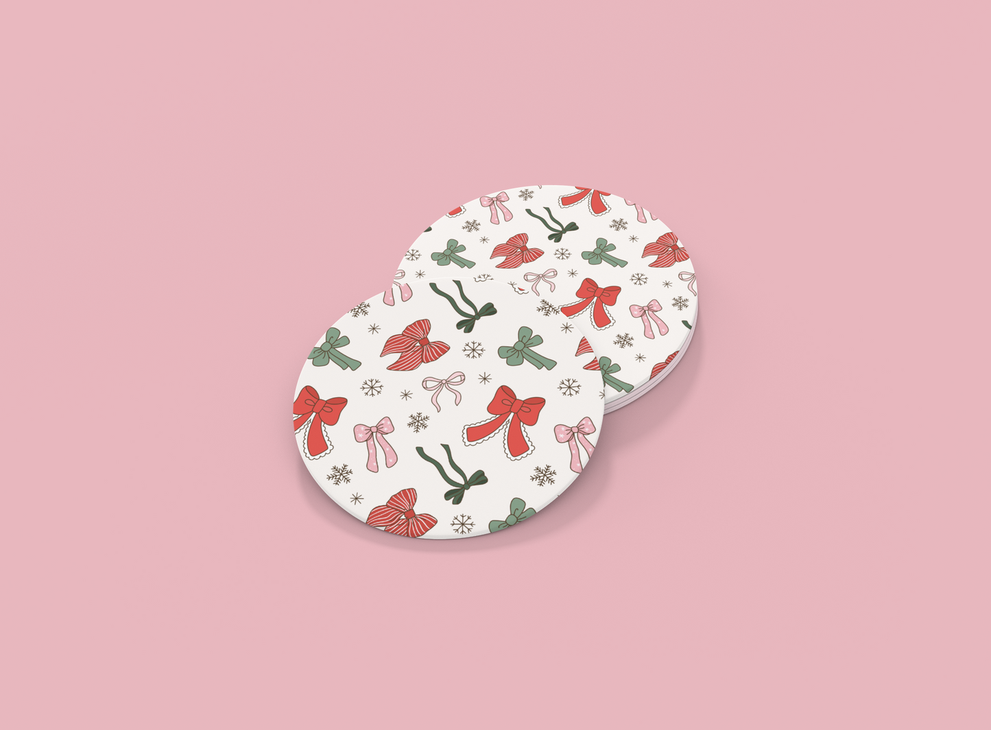 Christmas Bows | Set Of 2 | Coasters