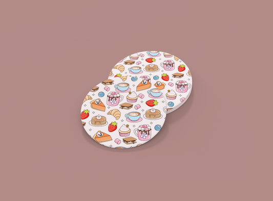 Fueled By Treats | Comfort Foods | Set of 2 | Coasters