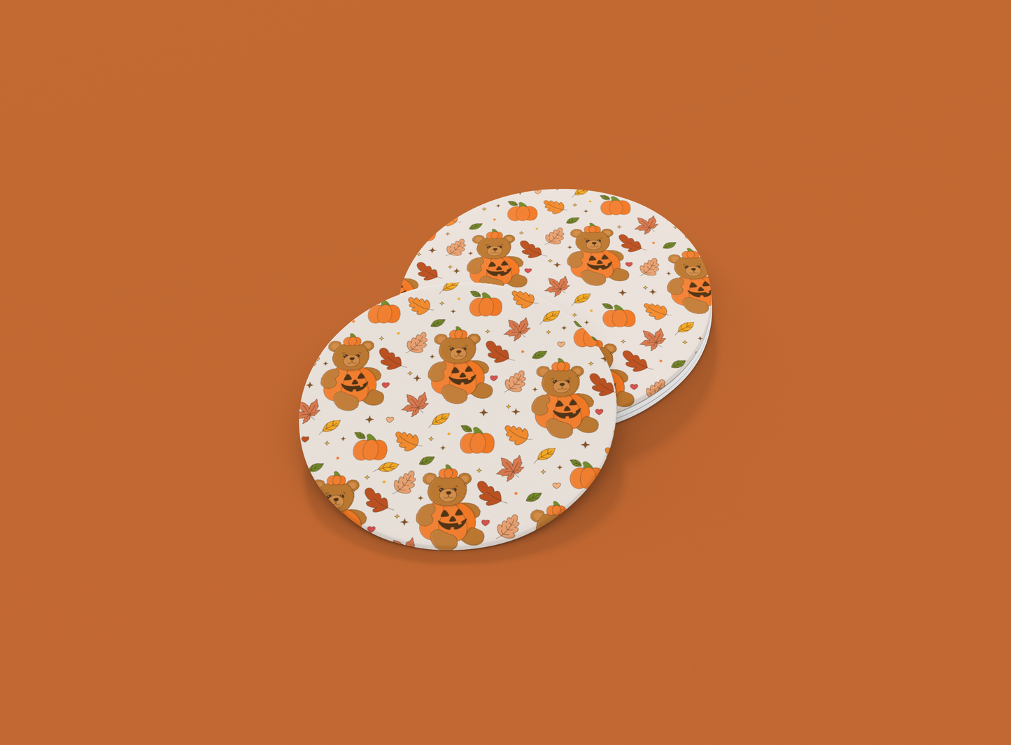 Pumpkin Bear | Set of 2 | Coasters