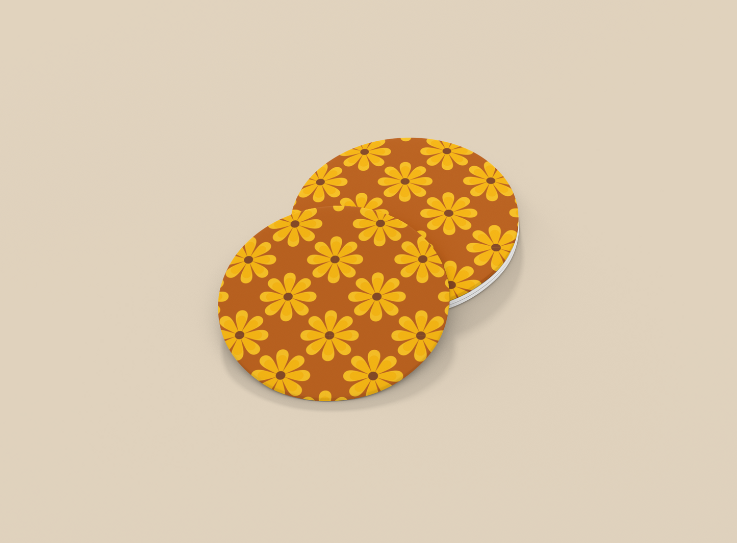 Retro Sunflowers | Set of 2 | Coasters