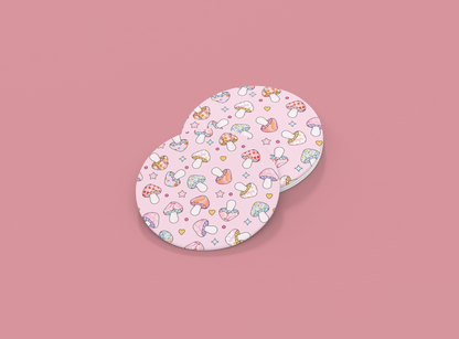 Pastel Pattern Mushroom | Set of 2 | Coasters