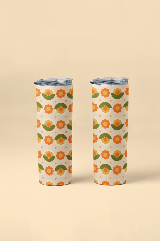 70s Floral Field Tumbler or Flask