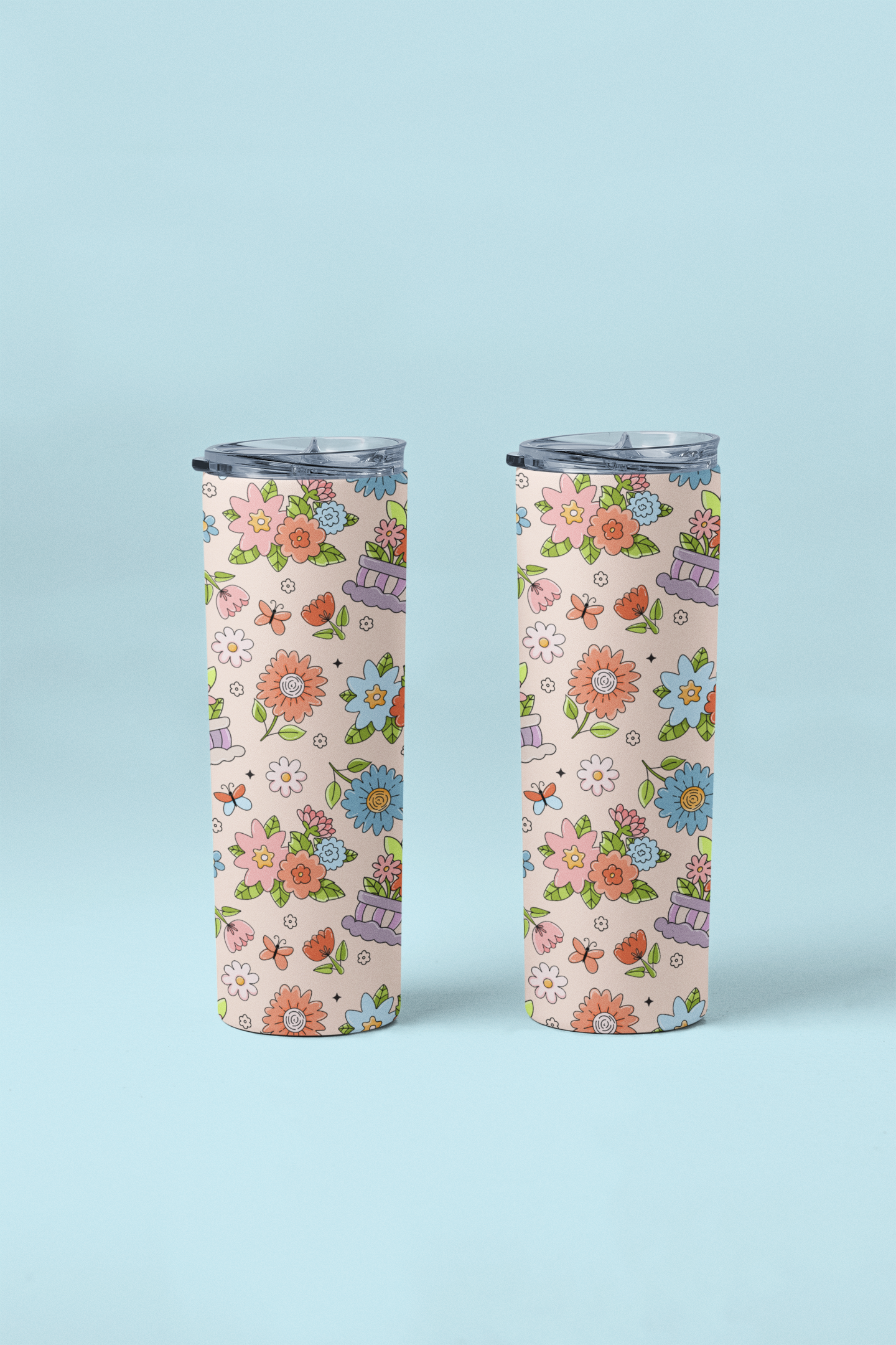 Spring Garden Doodles Tumbler or Flask