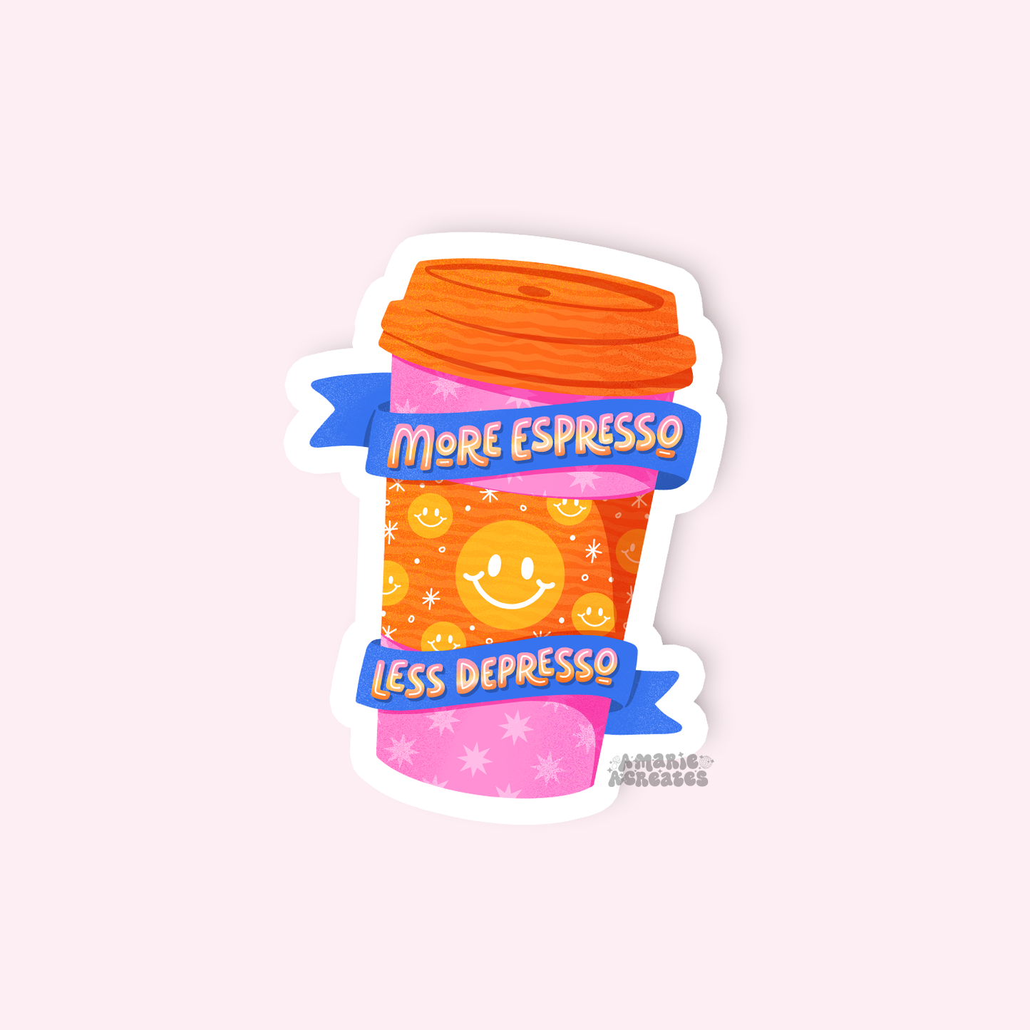 More Espresso Less Depresso Sticker