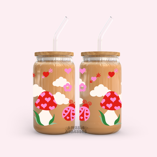 Love You So Mush | Mushroom  Glass Cup