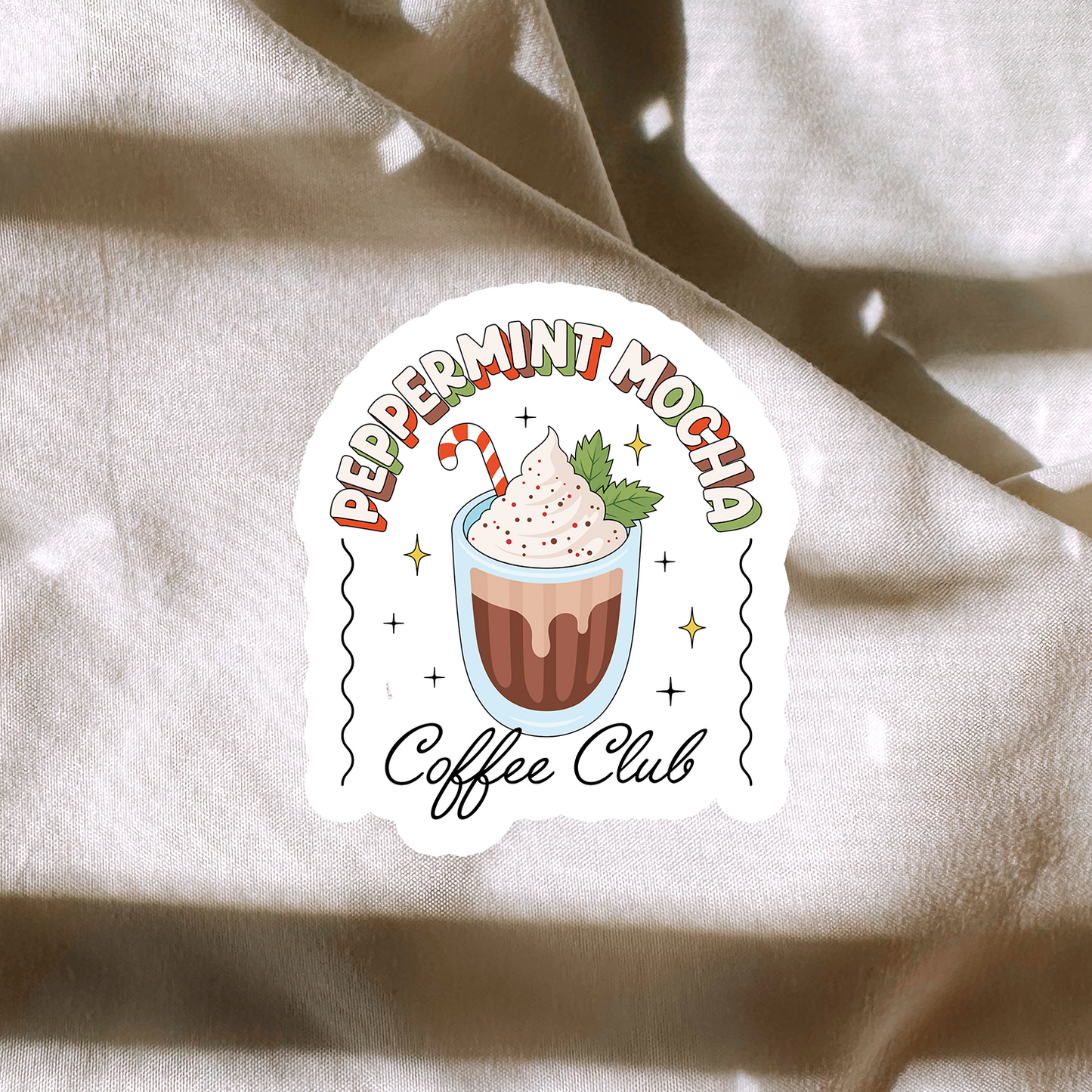 Peppermint Mocha Coffee Club Sticker